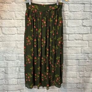 J.Crew / Point Sur Green Floral Maxi Skirt